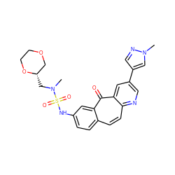 CN(C[C@H]1COCCO1)S(=O)(=O)Nc1ccc2ccc3ncc(-c4cnn(C)c4)cc3c(=O)c2c1 ZINC000034842286