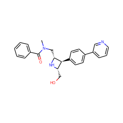 CN(C[C@H]1N[C@@H](CO)[C@@H]1c1ccc(-c2cccnc2)cc1)C(=O)c1ccccc1 ZINC000095600462