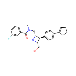 CN(C[C@H]1N[C@@H](CO)[C@@H]1c1ccc(C2=CCCC2)cc1)C(=O)c1cccc(F)c1 ZINC000095598889