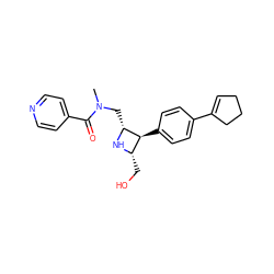 CN(C[C@H]1N[C@@H](CO)[C@@H]1c1ccc(C2=CCCC2)cc1)C(=O)c1ccncc1 ZINC000095604807