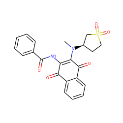 CN(C1=C(NC(=O)c2ccccc2)C(=O)c2ccccc2C1=O)[C@@H]1CCS(=O)(=O)C1 ZINC000008692041