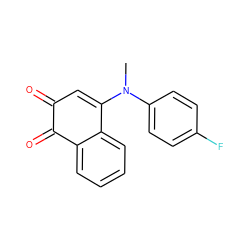 CN(C1=CC(=O)C(=O)c2ccccc21)c1ccc(F)cc1 ZINC001772575744