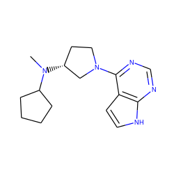 CN(C1CCCC1)[C@@H]1CCN(c2ncnc3[nH]ccc23)C1 ZINC000143214831