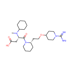 CN(C1CCCCC1)[C@@H](CC(=O)O)C(=O)N1CCCC[C@H]1CCOC1CCN(C(=N)N)CC1 ZINC000003831815