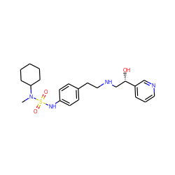 CN(C1CCCCC1)S(=O)(=O)Nc1ccc(CCNC[C@H](O)c2cccnc2)cc1 ZINC000026959193