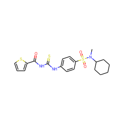 CN(C1CCCCC1)S(=O)(=O)c1ccc(NC(=S)NC(=O)c2cccs2)cc1 ZINC000000938240