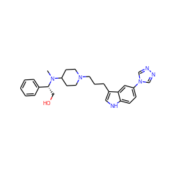 CN(C1CCN(CCCc2c[nH]c3ccc(-n4cnnc4)cc23)CC1)[C@H](CO)c1ccccc1 ZINC000013802528