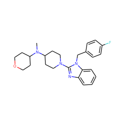 CN(C1CCOCC1)C1CCN(c2nc3ccccc3n2Cc2ccc(F)cc2)CC1 ZINC000043122525