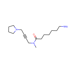 CN(CC#CCN1CCCC1)C(=O)CCCCCCN ZINC000027858003