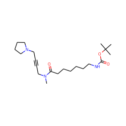 CN(CC#CCN1CCCC1)C(=O)CCCCCCNC(=O)OC(C)(C)C ZINC000027854478