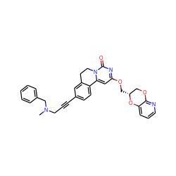 CN(CC#Cc1ccc2c(c1)CCn1c-2cc(OC[C@@H]2COc3ncccc3O2)nc1=O)Cc1ccccc1 ZINC000220158465