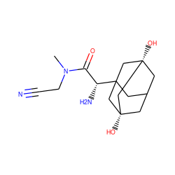 CN(CC#N)C(=O)[C@@H](N)C12CC3C[C@](O)(C1)C[C@@](O)(C3)C2 ZINC000096210358