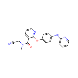 CN(CC#N)C(=O)c1cccnc1Oc1ccc(Nc2ccccn2)cc1 ZINC000146161880