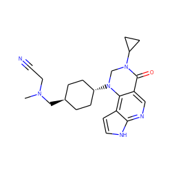 CN(CC#N)C[C@H]1CC[C@H](N2CN(C3CC3)C(=O)c3cnc4[nH]ccc4c32)CC1 ZINC001772620246