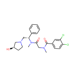 CN(CC(=O)N(C)[C@H](CN1CC[C@@H](O)C1)c1ccccc1)C(=O)c1ccc(Cl)c(Cl)c1 ZINC000028127268