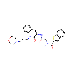 CN(CC(=O)N[C@H](Cc1ccccc1)C(=O)NCCCN1CCOCC1)C(=O)c1cc2ccccc2s1 ZINC000028711594