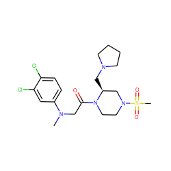 CN(CC(=O)N1CCN(S(C)(=O)=O)C[C@@H]1CN1CCCC1)c1ccc(Cl)c(Cl)c1 ZINC000040425014