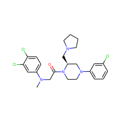 CN(CC(=O)N1CCN(c2cccc(Cl)c2)C[C@@H]1CN1CCCC1)c1ccc(Cl)c(Cl)c1 ZINC000040980114