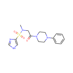 CN(CC(=O)N1CCN(c2ccccc2)CC1)S(=O)(=O)c1c[nH]cn1 ZINC000005155481