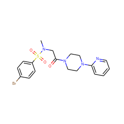 CN(CC(=O)N1CCN(c2ccccn2)CC1)S(=O)(=O)c1ccc(Br)cc1 ZINC000006574646