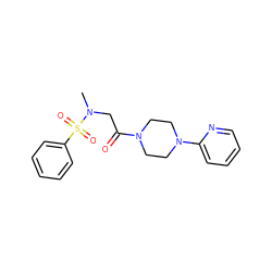 CN(CC(=O)N1CCN(c2ccccn2)CC1)S(=O)(=O)c1ccccc1 ZINC000006574648