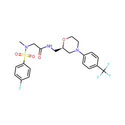 CN(CC(=O)NC[C@@H]1CN(c2ccc(C(F)(F)F)cc2)CCO1)S(=O)(=O)c1ccc(F)cc1 ZINC000209397209