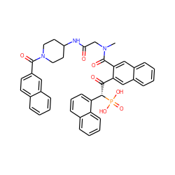 CN(CC(=O)NC1CCN(C(=O)c2ccc3ccccc3c2)CC1)C(=O)c1cc2ccccc2cc1C(=O)[C@@H](c1cccc2ccccc12)P(=O)(O)O ZINC000027870704