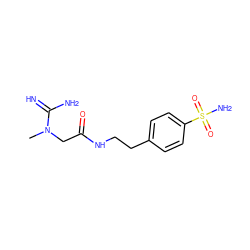 CN(CC(=O)NCCc1ccc(S(N)(=O)=O)cc1)C(=N)N ZINC000013800565