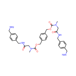 CN(CC(=O)NCc1ccc(CN)cc1)C(=O)OCc1ccc(COC(=O)N(C)CC(=O)NCc2ccc(CN)cc2)cc1 ZINC000026470243