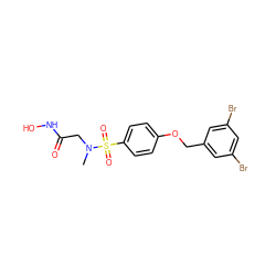 CN(CC(=O)NO)S(=O)(=O)c1ccc(OCc2cc(Br)cc(Br)c2)cc1 ZINC000096284914