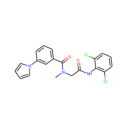 CN(CC(=O)Nc1c(Cl)cccc1Cl)C(=O)c1cccc(-n2cccc2)c1 ZINC000008170733