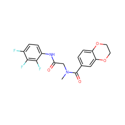 CN(CC(=O)Nc1ccc(F)c(F)c1F)C(=O)c1ccc2c(c1)OCCO2 ZINC000006580945