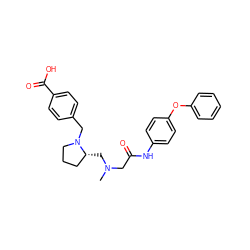 CN(CC(=O)Nc1ccc(Oc2ccccc2)cc1)C[C@@H]1CCCN1Cc1ccc(C(=O)O)cc1 ZINC000040933786