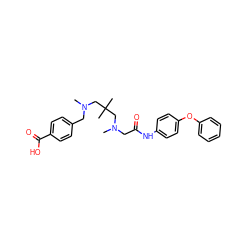 CN(CC(=O)Nc1ccc(Oc2ccccc2)cc1)CC(C)(C)CN(C)Cc1ccc(C(=O)O)cc1 ZINC000040934242