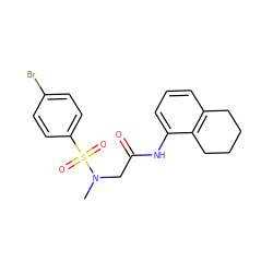 CN(CC(=O)Nc1cccc2c1CCCC2)S(=O)(=O)c1ccc(Br)cc1 ZINC000001064452