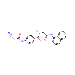 CN(CC(=O)Nc1cccc2ccccc12)C(=O)c1ccc(NC(=O)CC#N)cc1 ZINC000006602327