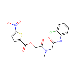 CN(CC(=O)Nc1ccccc1Cl)C(=O)COC(=O)c1ccc([N+](=O)[O-])s1 ZINC000006560463