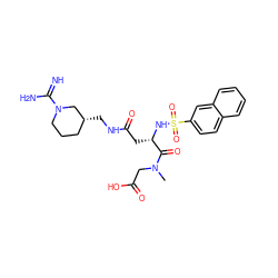 CN(CC(=O)O)C(=O)[C@H](CC(=O)NC[C@@H]1CCCN(C(=N)N)C1)NS(=O)(=O)c1ccc2ccccc2c1 ZINC000027309191