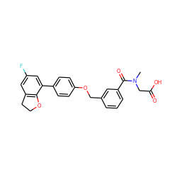 CN(CC(=O)O)C(=O)c1cccc(COc2ccc(-c3cc(F)cc4c3OCC4)cc2)c1 ZINC000205638885