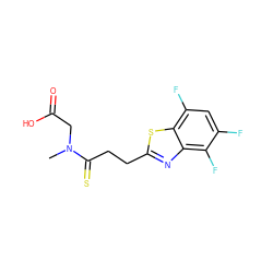 CN(CC(=O)O)C(=S)CCc1nc2c(F)c(F)cc(F)c2s1 ZINC000029410214