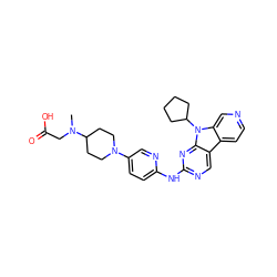 CN(CC(=O)O)C1CCN(c2ccc(Nc3ncc4c5ccncc5n(C5CCCC5)c4n3)nc2)CC1 ZINC000169706920