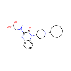 CN(CC(=O)O)c1nc2ccccc2n(C2CCN(C3CCCCCCC3)CC2)c1=O ZINC000114764974