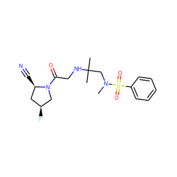 CN(CC(C)(C)NCC(=O)N1C[C@@H](F)C[C@H]1C#N)S(=O)(=O)c1ccccc1 ZINC000040937525