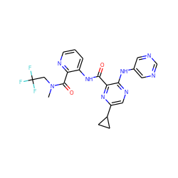 CN(CC(F)(F)F)C(=O)c1ncccc1NC(=O)c1nc(C2CC2)cnc1Nc1cncnc1 ZINC000169701868