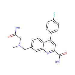 CN(CC(N)=O)Cc1ccc2c(-c3ccc(F)cc3)cc(C(N)=O)nc2c1 ZINC000221600819