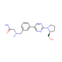 CN(CC(N)=O)Cc1cccc(-c2cnc(N3CCC[C@H]3CO)nc2)c1 ZINC001772617397