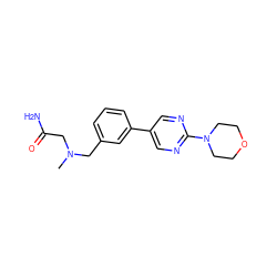 CN(CC(N)=O)Cc1cccc(-c2cnc(N3CCOCC3)nc2)c1 ZINC000142765186