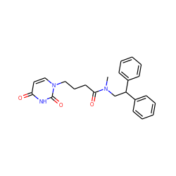 CN(CC(c1ccccc1)c1ccccc1)C(=O)CCCn1ccc(=O)[nH]c1=O ZINC000084759331