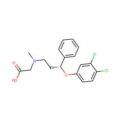 CN(CC[C@@H](Oc1ccc(Cl)c(Cl)c1)c1ccccc1)CC(=O)O ZINC000026150172