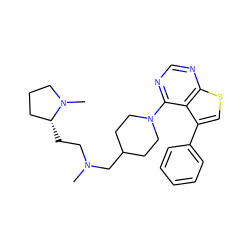 CN(CC[C@@H]1CCCN1C)CC1CCN(c2ncnc3scc(-c4ccccc4)c23)CC1 ZINC000146505473